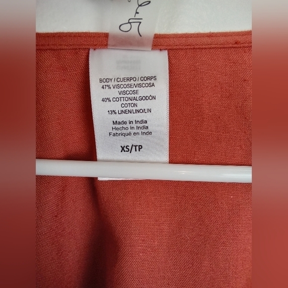 Helen Owen Rust Linen Blend Cropped Top | XS - Picture 5 of 7